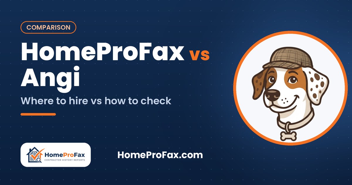 Comparison: HomeProFax vs Angi. Where to hire vs how to check.